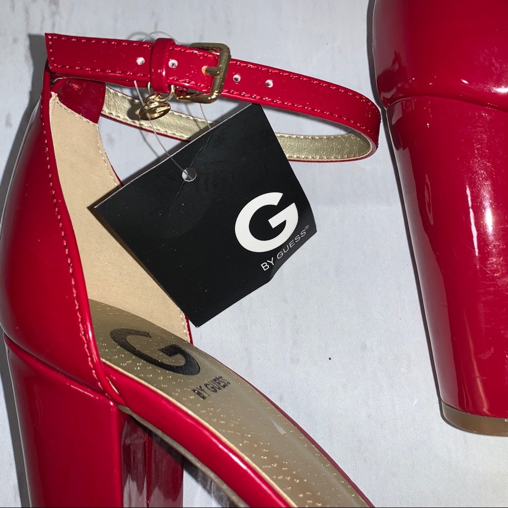 Guess red hot ankle strap chunky heels - Picture 3 of 8